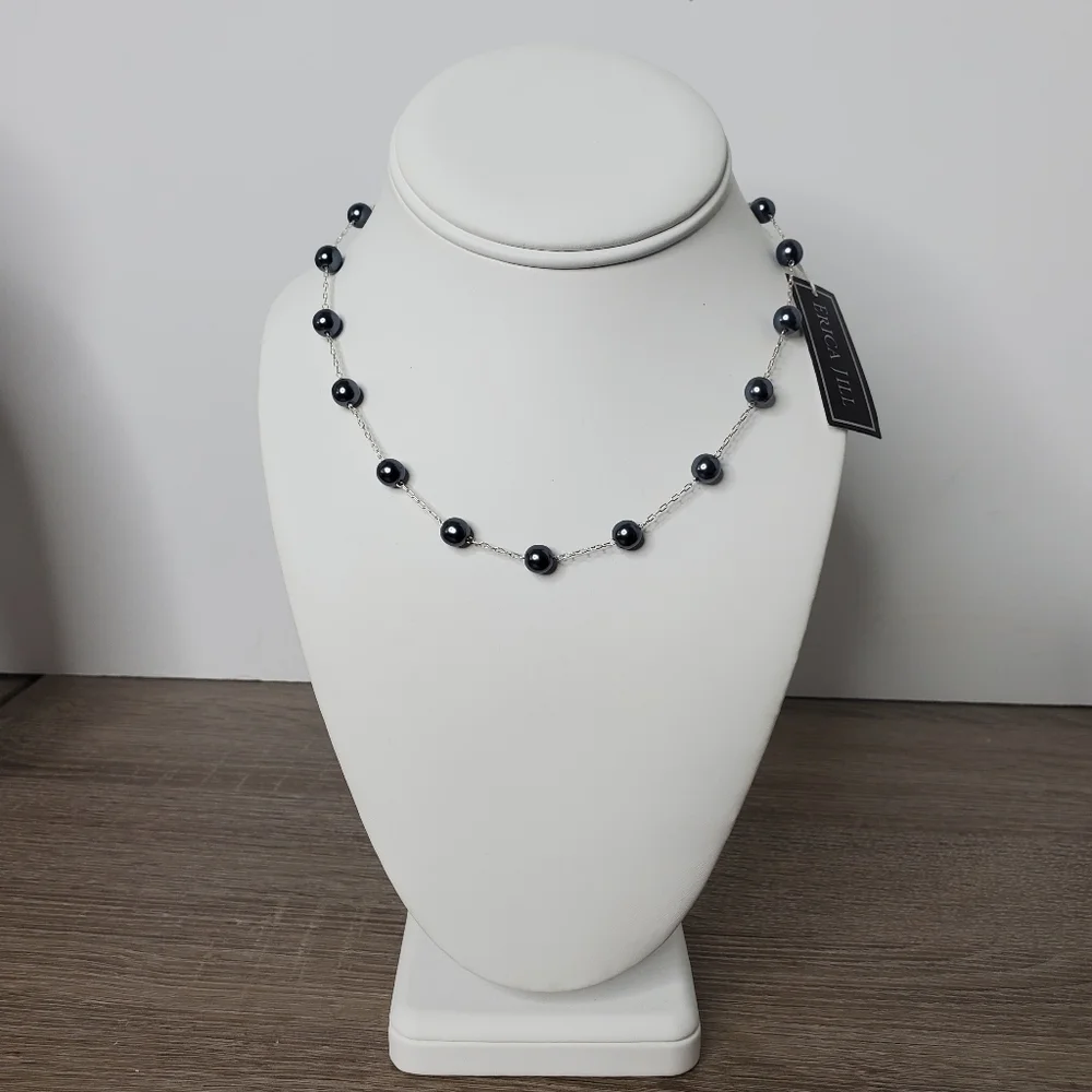 ERICA‎ JILL PEARL NECKLACE CHOKER SILVER NEW